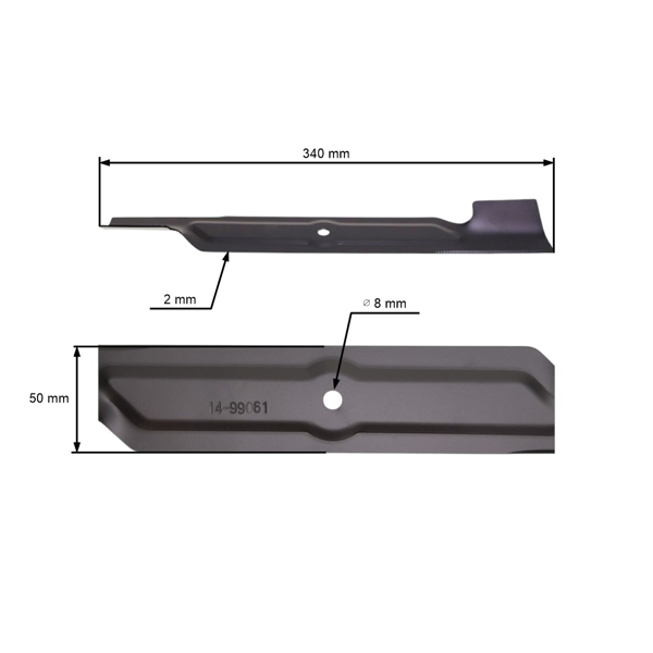Žací nôž 34 cm (13") pre elektrické kosačky Hecht MTD Krysiak Lider