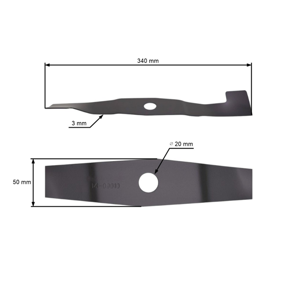 Žací nôž 34 cm (14") so zberačom pre elektrické kosačky AL-KO Alko 34EH 340E Comfort 40R Silver Comfort 34E EM 3309 EM 3311 (OEM 336636 105410 463800)