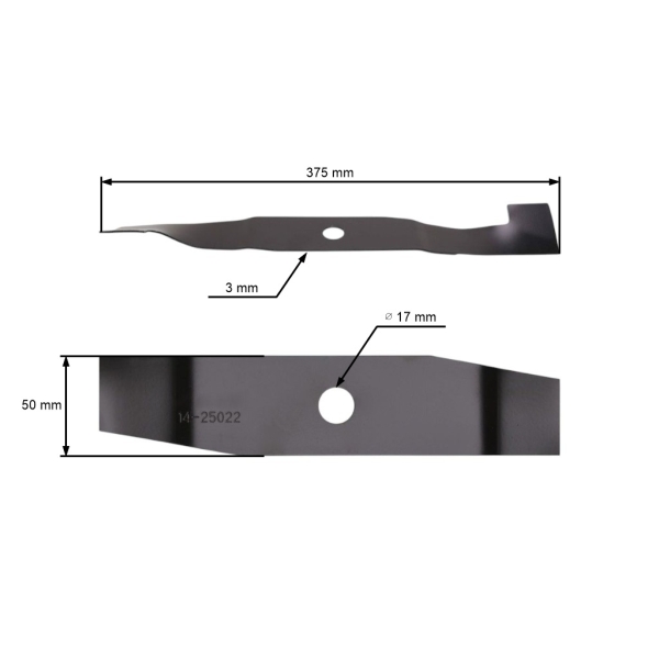 Žací nôž 37,5 cm (15") pre elektrické kosačky MTD Bolens Budget Golf Gutbrod Best Garden Garda CMI O.K Toom (OEM 742-0835 913-0801)
