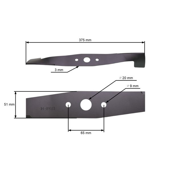 Žací nôž 37,5 cm (15") so zberačom pre elektrické kosačky AL-KO Alko Classic 38E Classic 3.8E BEM 1301 Comfort 40E (OEM 105411SB 117721 343685 513631)