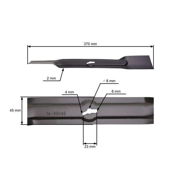 Žací nôž 37 cm (15") pre elektrické kosačky Castorama Einhell Lux Obi (OEM 3405605 618817 2741775)