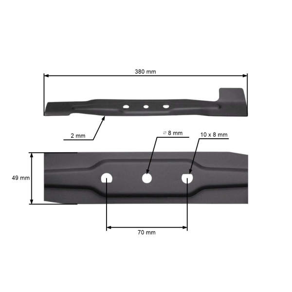 Žací nôž 38 cm (15") pre elektrické kosačky Makita Sterwins (OEM 263002425)