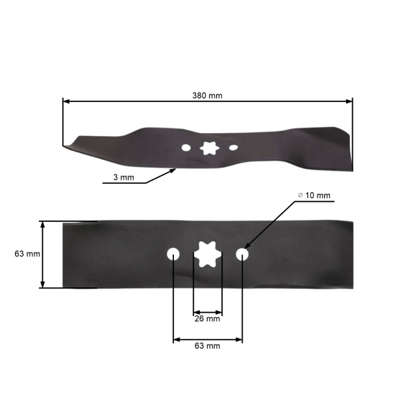 Žací nôž 38 cm (15") pre MTD Yardman White Gutbrod Bolens (OEM 742-0612 742-0612A 753-0847 (SET) 942-0612)