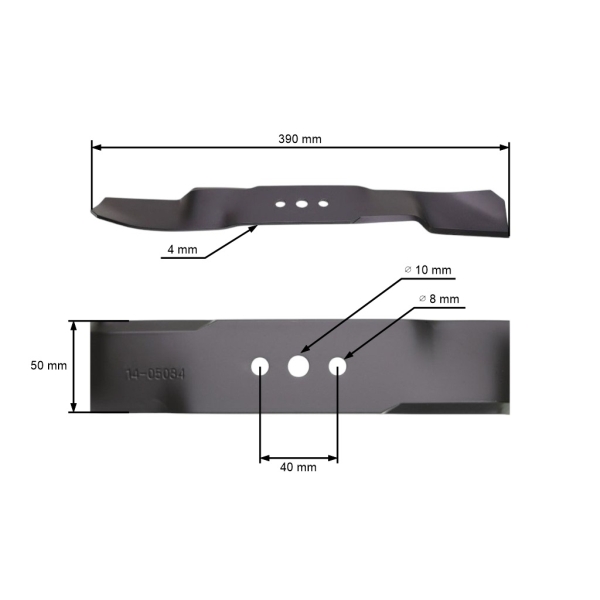 Žací nôž 39 cm (15") pre záhradné traktory a ridery Husqvarna Jonsered (OEM 504188210 504188201 544103001)
