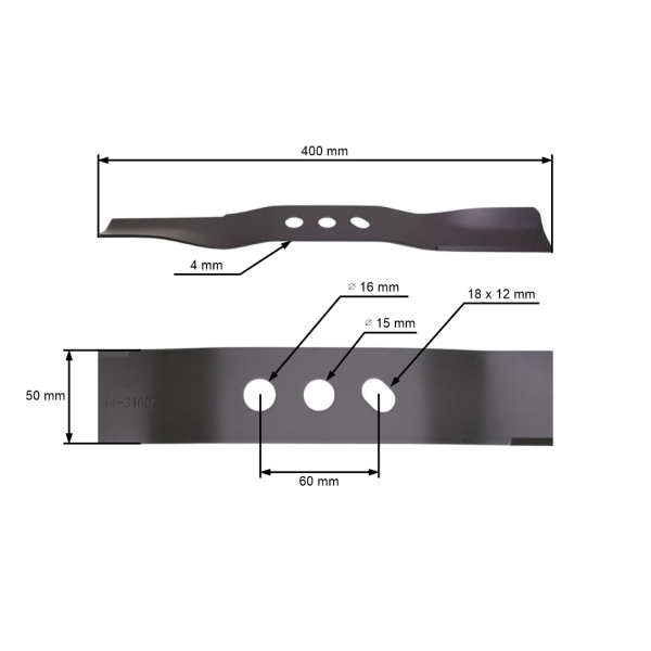 Žací nôž 40 cm (16") pre motorové kosačky NAC C400i-035
