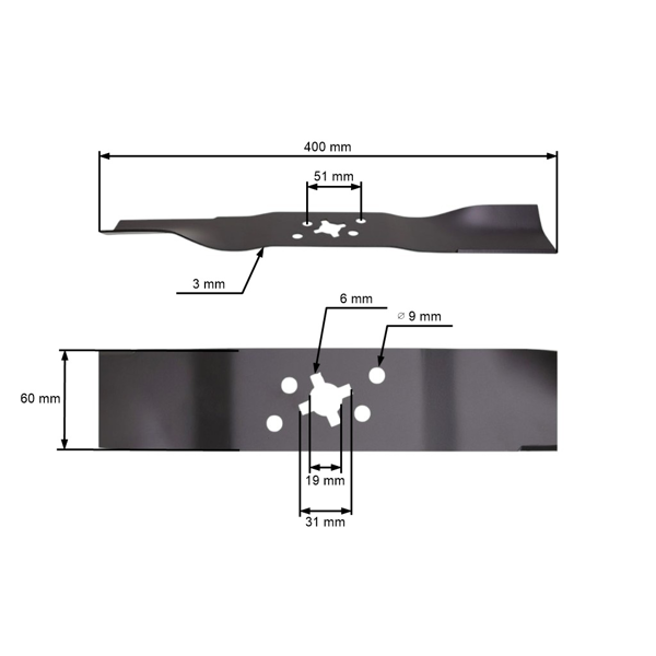 Žací nôž 40 cm (16") pre Stihl Viking MB 410 MB 415 MB 443.0 (OEM 63367020100)