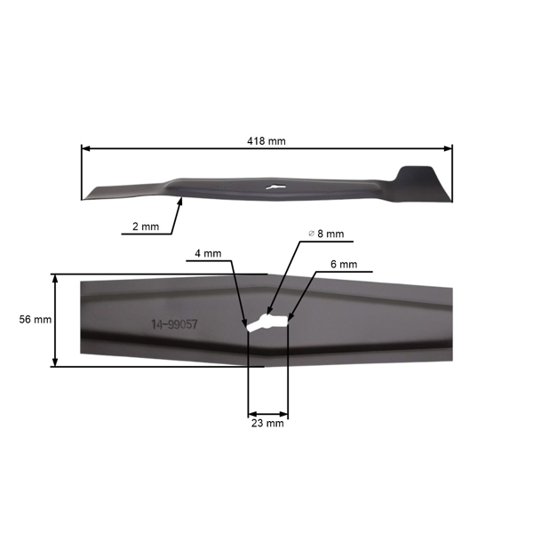 Žací nôž 41,8 cm (16") pre elektrické kosačky Einhell Castorama MacAlister (OEM GM20BX.00.11)