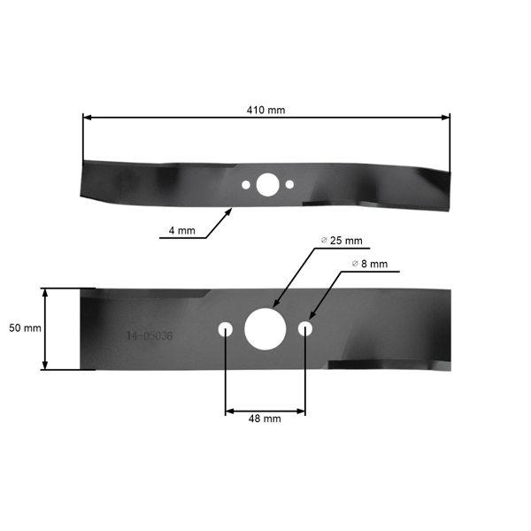 Žací nôž 41 cm (16") pre záhradné traktory a ridery Husqvarna Jonsered (OEM 531007585)