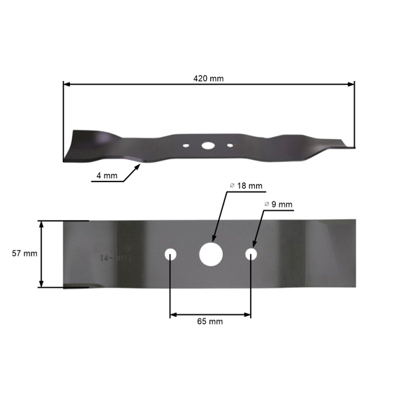 Žací nôž 42 cm (16,5") pravý pre záhradné traktory Castelgarden Alpina BT84 Stiga Estate 2084 3084 3084H (82004360/0, 182004360/0)