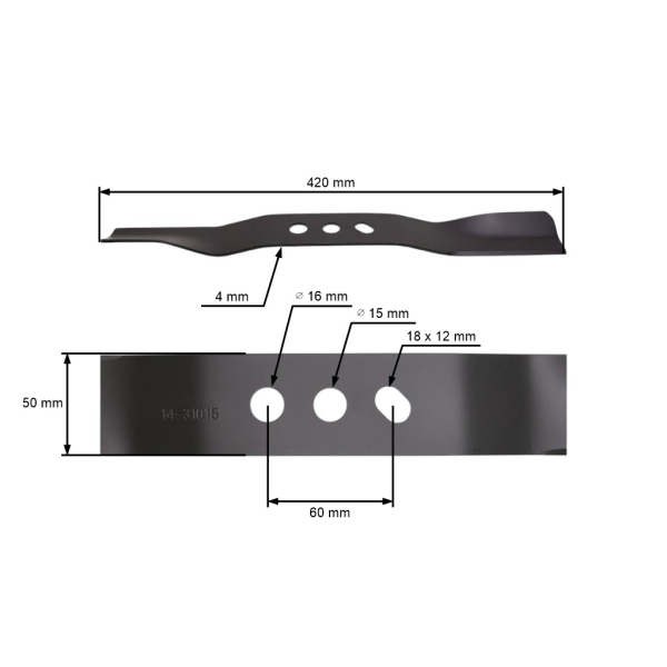 Žací nôž 42 cm (16") pre motorové kosačky NAC