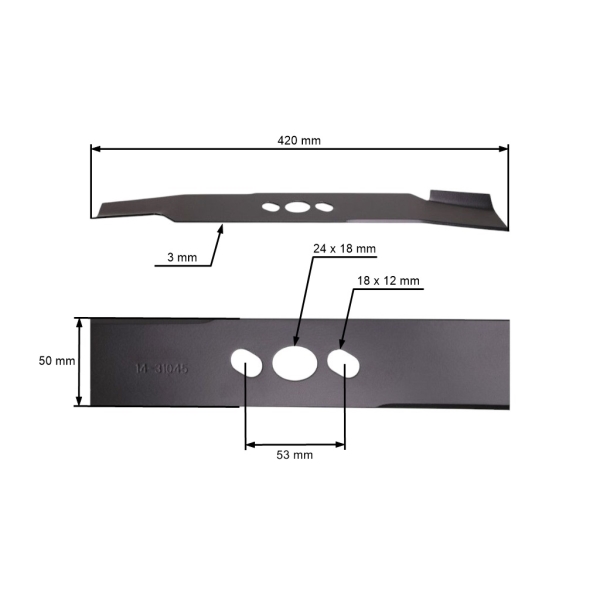 Žací nôž 42 cm (16") pre motorové kosačky NAC (OEM LP42-450E LS42-375 LP42 LS42)