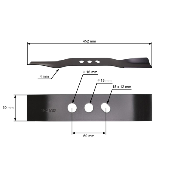 Žací nôž 45,2 cm (18") pre NAC C460V S460 S460V S460VY S460-053