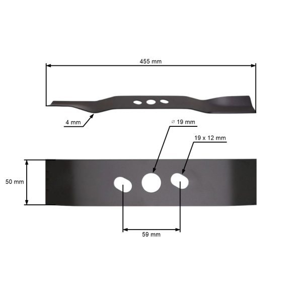Žací nôž 45,5 cm (18") pre motorové kosačky NAC Castorama (OEM WR65170 WR480 WR-098N 65170AB-000041A)