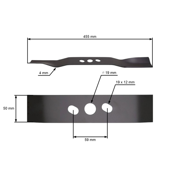 Žací nôž 45,5 cm (18") pre motorové kosačky NAC Castorama (OEM WR65170 WR480 WR-098N 65170AB-000041A)