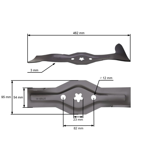 Žací nôž 46,2 cm (18") ľavý so zberom pre záhradné traktory Husqvarna Jonsered Partner McCulloch Poulan Weedeater (OEM 532186385)