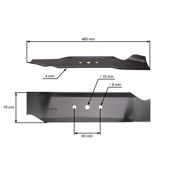 Žací nôž 46 cm (18") bočné vyhadzovanie pre záhradné traktory MTD (OEM 742-0496 742-0496A 942-0496)