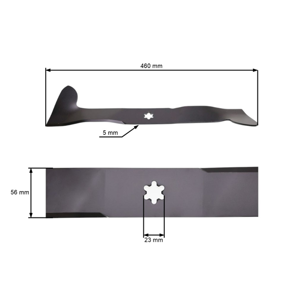 Žací nôž 46 cm (18") pravý so zberom pre záhradné traktory Husqvarna Partner McCulloch Poulan Jonsered (OEM 532165561 532426322 532170038)