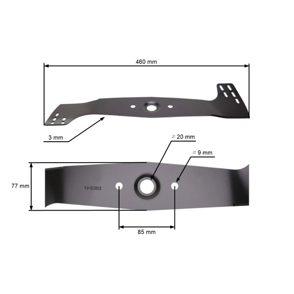 Žací nôž 46 cm (18") pre Honda ISA 46 ISA 46S ISA 46P HRG 465 C HRG 465 PD HRG 465 C3CSD HRG 465 C3PD (OEM 72511-VH4-000)
