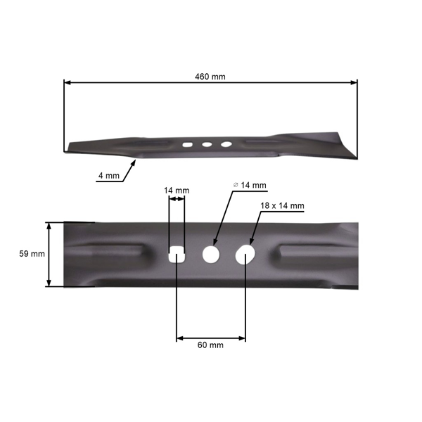 Žací nôž 46 cm (18") pre motorové kosačky NAC Krysiak Vega Ursus Hyundai