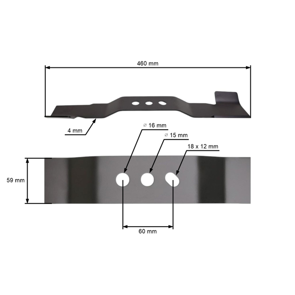 Žací nôž 46 cm (18") so zberačom pre motorové kosačky NAC (OEM C460V S460 S460V S460VY)