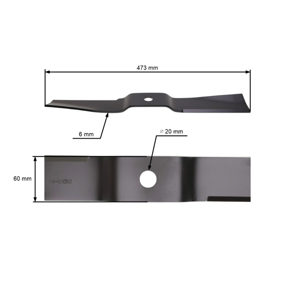 Žací nôž 47,3 cm (19") pre záhradné traktory Iseki SSM 54 SF 200 SF 310 (OEM 8657-306-003-00)