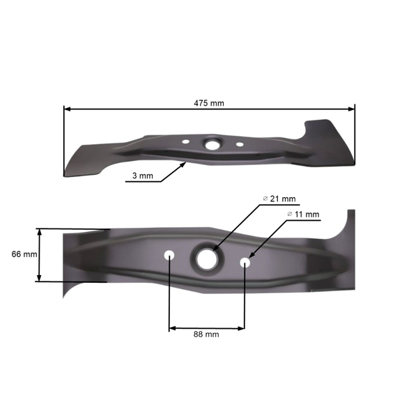 Žací nôž 47,5 cm (18") pre Honda HRB475 HRB476 HR475 HRG476C (OEM 72511-VEO-741 72511-VEO-740 72511-VE0-N00)