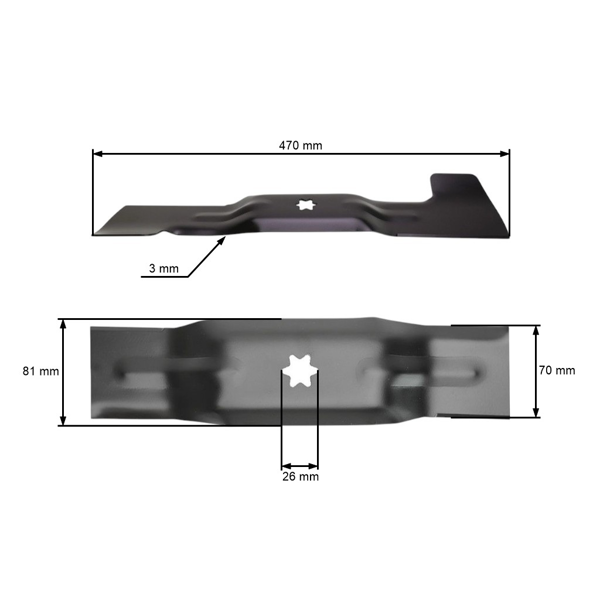 Žací nôž 47 cm (18") ľavý pre záhradné traktory MTD (OEM 742-04021A 742-0673 742-0659 742-04021)