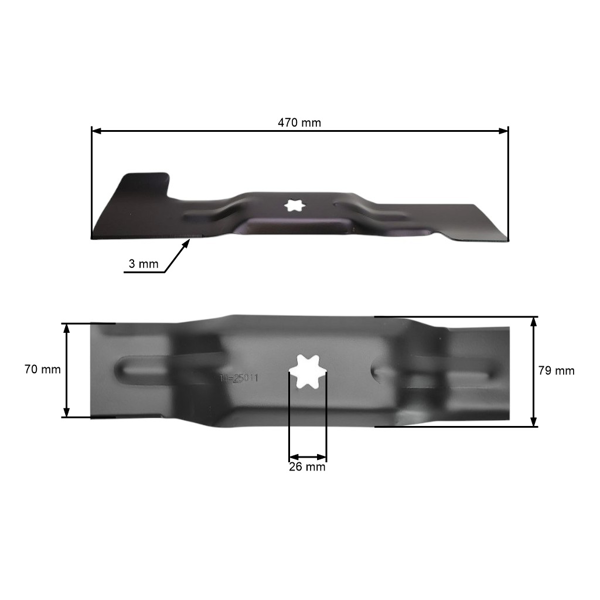 Žací nôž 47 cm (18") pravý pre záhradné traktory MTD (OEM 742-04020A 742-0672 742-0660 742-04020)