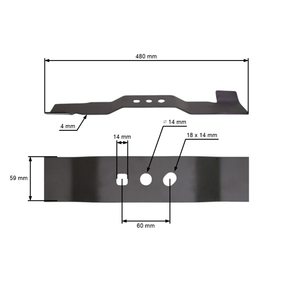 Žací nôž 48 cm (19") so zberačom pre motorové kosačky NAC Krysiak Vega Ursus Hyundai