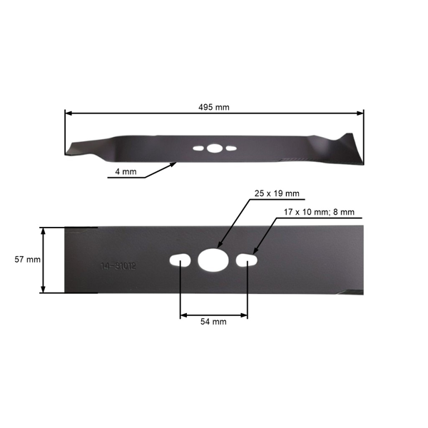 Žací nôž 49,5 cm (18") pre motorové kosačky NAC Ryobi (OEM S551H-6-02 70130360S S511H-6-02-CZ)