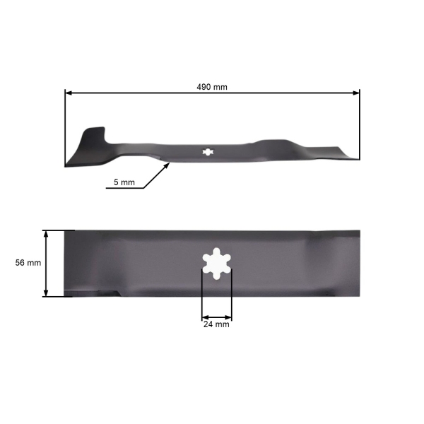 Žací nôž 49 cm (19") pravý so zberom pre záhradné traktory Husqvarna Jonsered Partner McCulloch Poulan Jonsered Craftsman AYP (OEM 532427985)