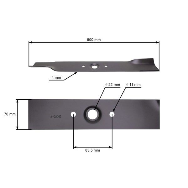 Žací nôž 50 cm (20") pre záhradné traktory Honda HT3810 K1 HT3813 SA (OEM 72512750305 72512-750-305)