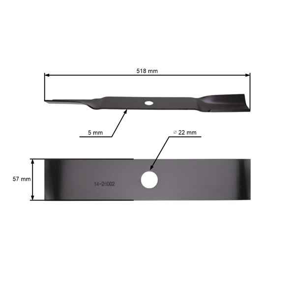 Žací nôž 51,8 cm (20") pre záhradné traktory Murray (OEM 91871E701 91871HT 091871E701MA)