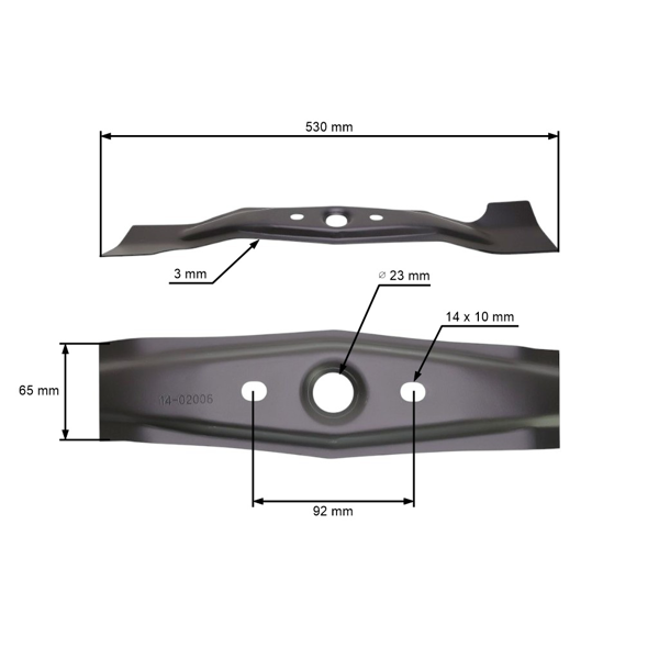 Žací nôž 53 cm (21") pre motorové kosačky Honda HRB535 HRB536 HRD535 HRD536 HRG536C HRH536 HRH536HX IZY53 (OEM 72511-VE1-652 72511-VE1-652)