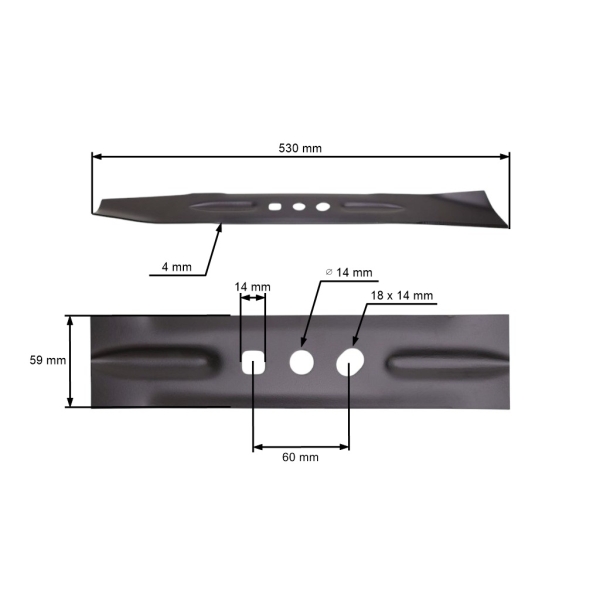 Žací nôž 53 cm (21") pre motorové kosačky NAC Krysiak Vega Ursus Hyundai