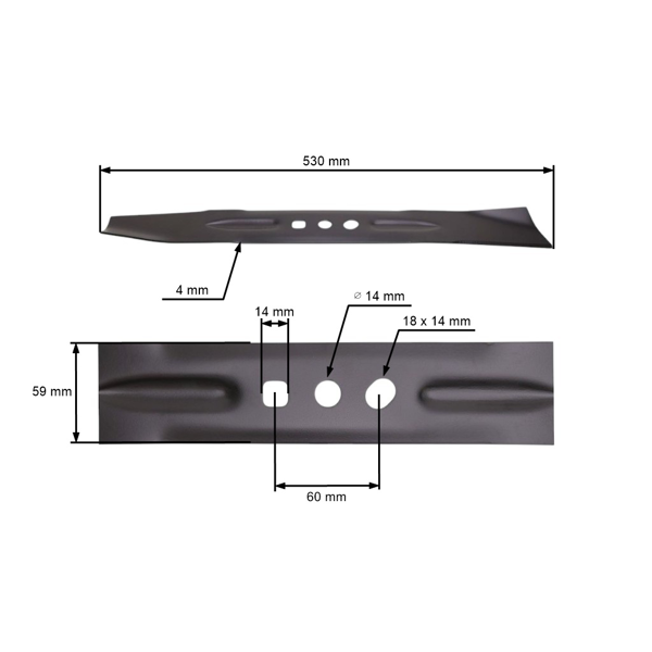 Žací nôž 53 cm (21") pre motorové kosačky NAC Krysiak Vega Ursus Hyundai