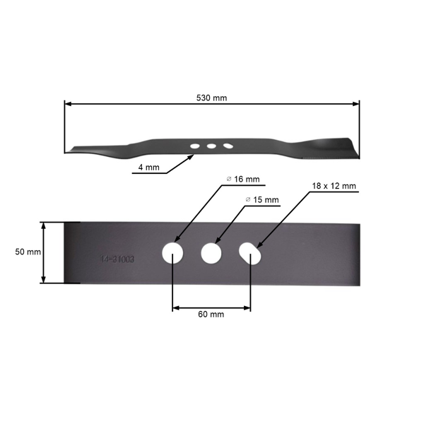 Žací nôž 53 cm (21") pre motorové kosačky NAC S530-057