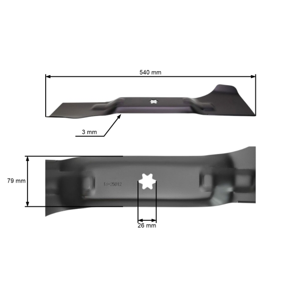 Žací nôž 54 cm (21") ľavý pre záhradné traktory MTD Efco Oleo-Mac Cub Cadet Bolens Gutbrod Motec Yardman Fleurelle (OEM 742-04081 742-04025A 742-04025 742-0671)