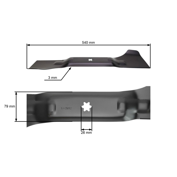 Žací nôž 54 cm (21") ľavý pre záhradné traktory MTD Efco Oleo-Mac Cub Cadet Bolens Gutbrod Motec Yardman Fleurelle (OEM 742-04081 742-04025A 742-04025 742-0671)