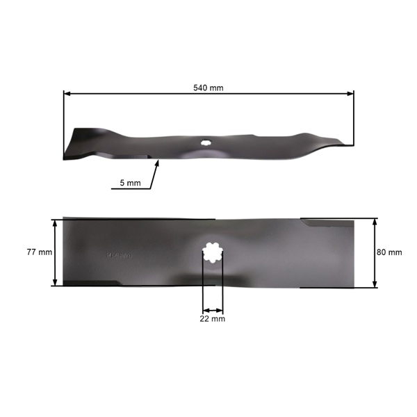 Žací nôž 54 cm (21") pravý pre John Deere 107H X130R X155R X166R SABO 107H (OEM GX23227)