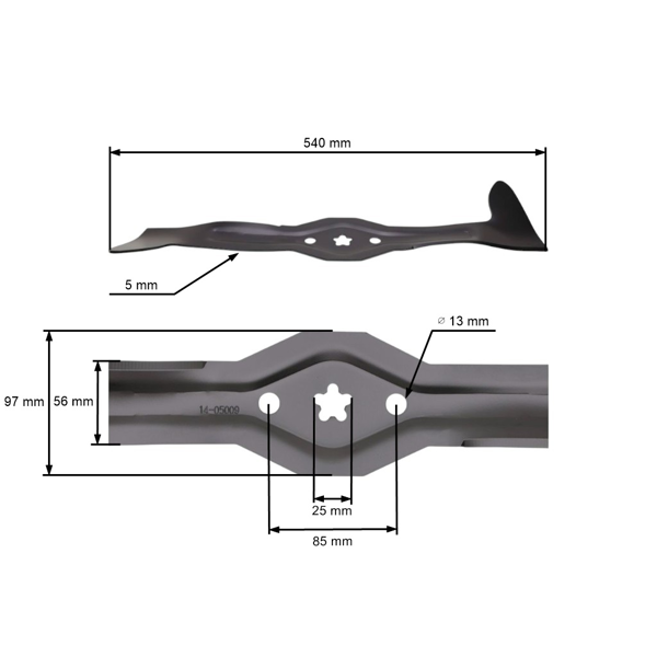 Žací nôž 54 cm (21") pre záhradné traktory Husqvarna Partner McCulloch Poulan Jonsered Craftsman (OEM 532168720 532180583 532175450)