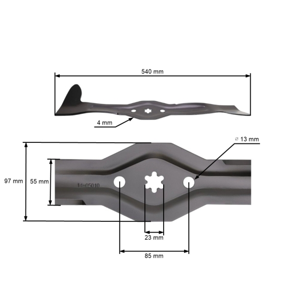Žací nôž 54 cm (21") pre záhradné traktory Husqvarna Partner McCulloch Poulan Jonsered Craftsman (OEM 532168721 532180584 532175451)