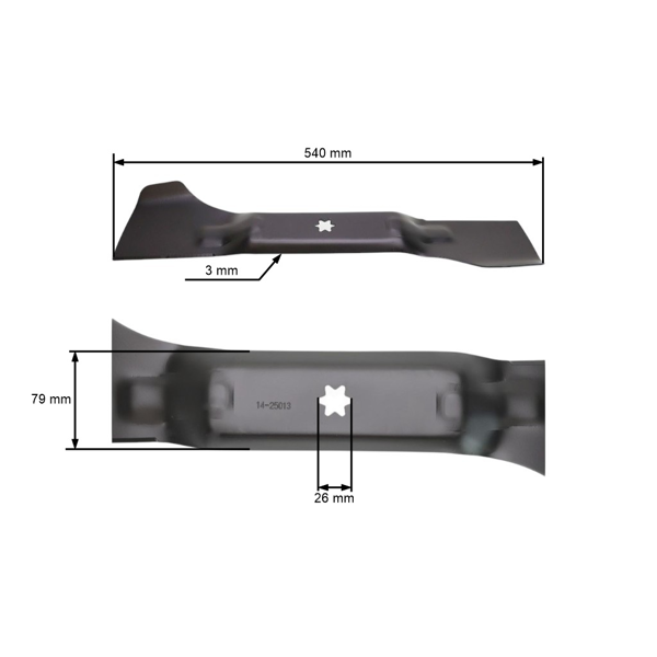 Žací nôž 54 cm (21") pre záhradné traktory MTD Efco Oleo-Mac Cub Cadet Bolens Gutbrod Motec Yardman (OEM 742-04080 942-04080 742-04024 742-0670 942-0670)