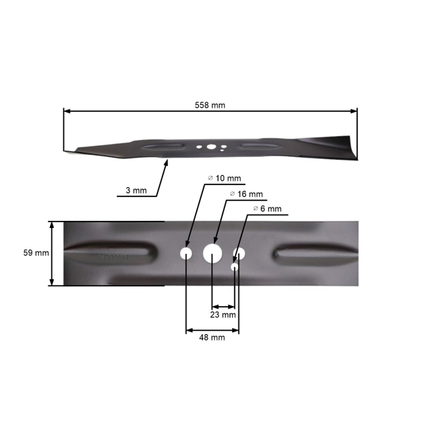 Žací nôž 55,8 cm (22") pre motorové kosačky World Green Technology Green World Grass Hortmasz