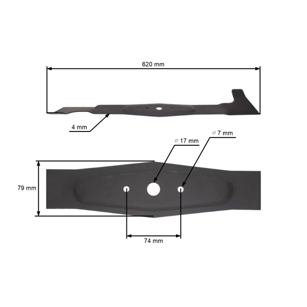 Žací nôž 62 cm (24") ľavý pre záhradné traktory Oleomac OM124 Efco EF124 AGS Herkules Axxom Karsit Agrojet (OEM 532050422603 532-050-422-603)