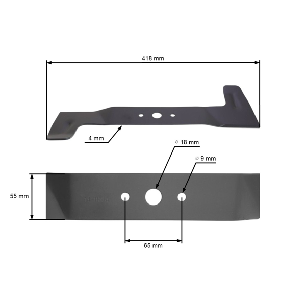 Žací nôž ľavý 41,8 cm (17") pre záhradné traktory Castel Garden Alpina Stiga Mountfield (OEM 182004359/0)