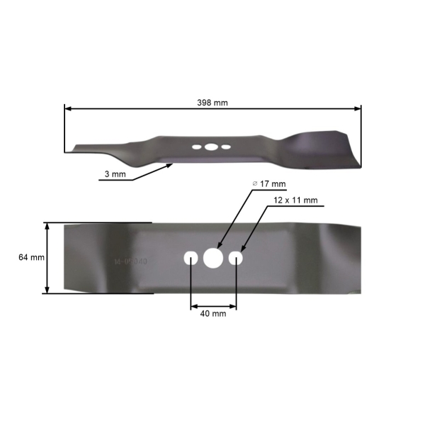Žací nôž pre motorové kosačky Husqvarna McCulloch M40-110 M40-125 Erma 400 39,8 cm (OEM 587 15 90 10)