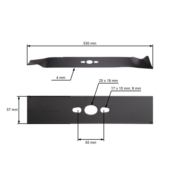 Žací nôž pre motorové kosačky NAC Ryobi LS53 53 cm (5131037205, LS53-EA190)