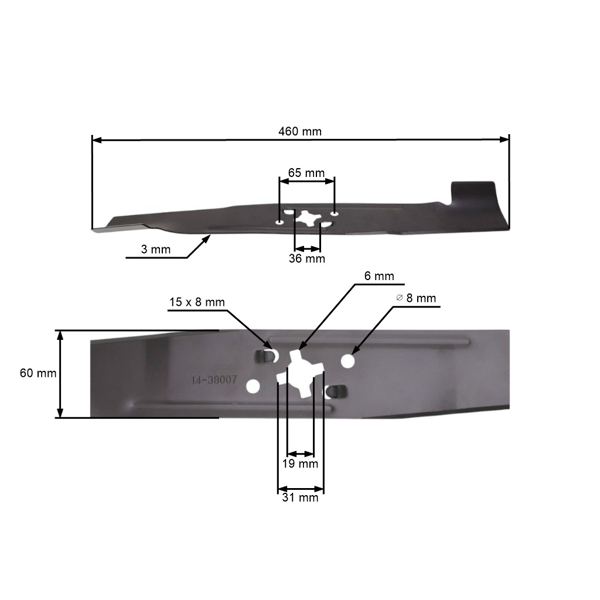 Žací nôž pre motorové kosačky Viking MB448 46 cm (63587020100A)