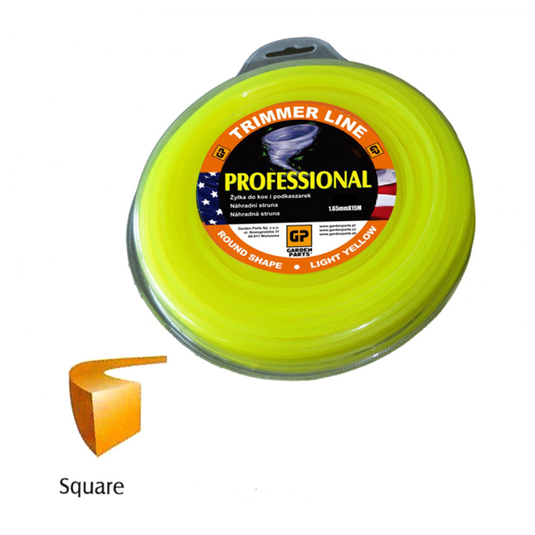 Žacia struna priemer 2,4 mm dĺžka balenia 15 m štvorcový profil pre krovinorezy a vyžínače